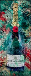 Jade Moet and Chandon by Henri Miller - Original Painting on Box Board sized 31x73 inches. Available from Whitewall Galleries